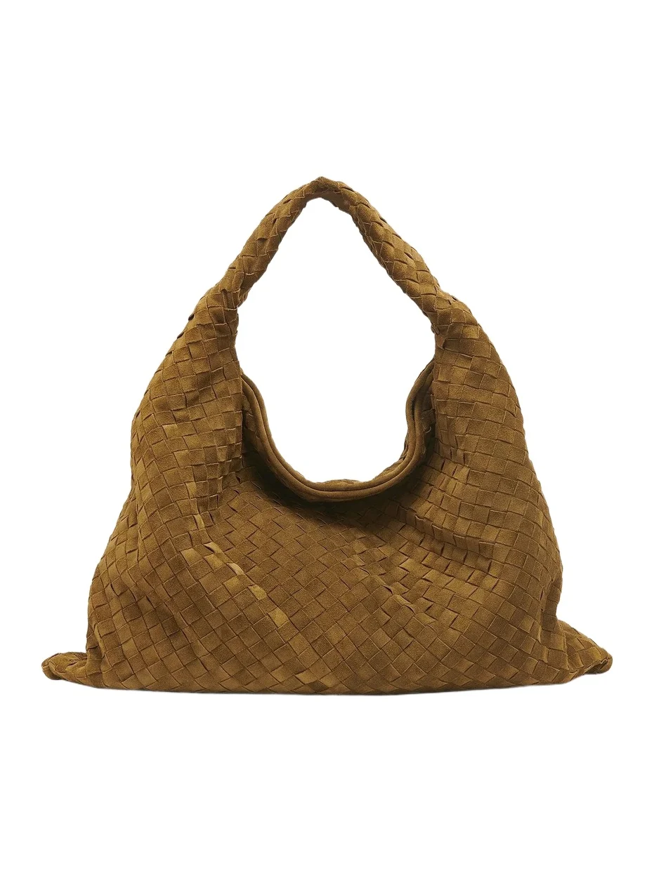 Women's Large Hop Intrecciato Suede Hobo Bag Women's Large Hop Intrecciato Suede Hobo Bag