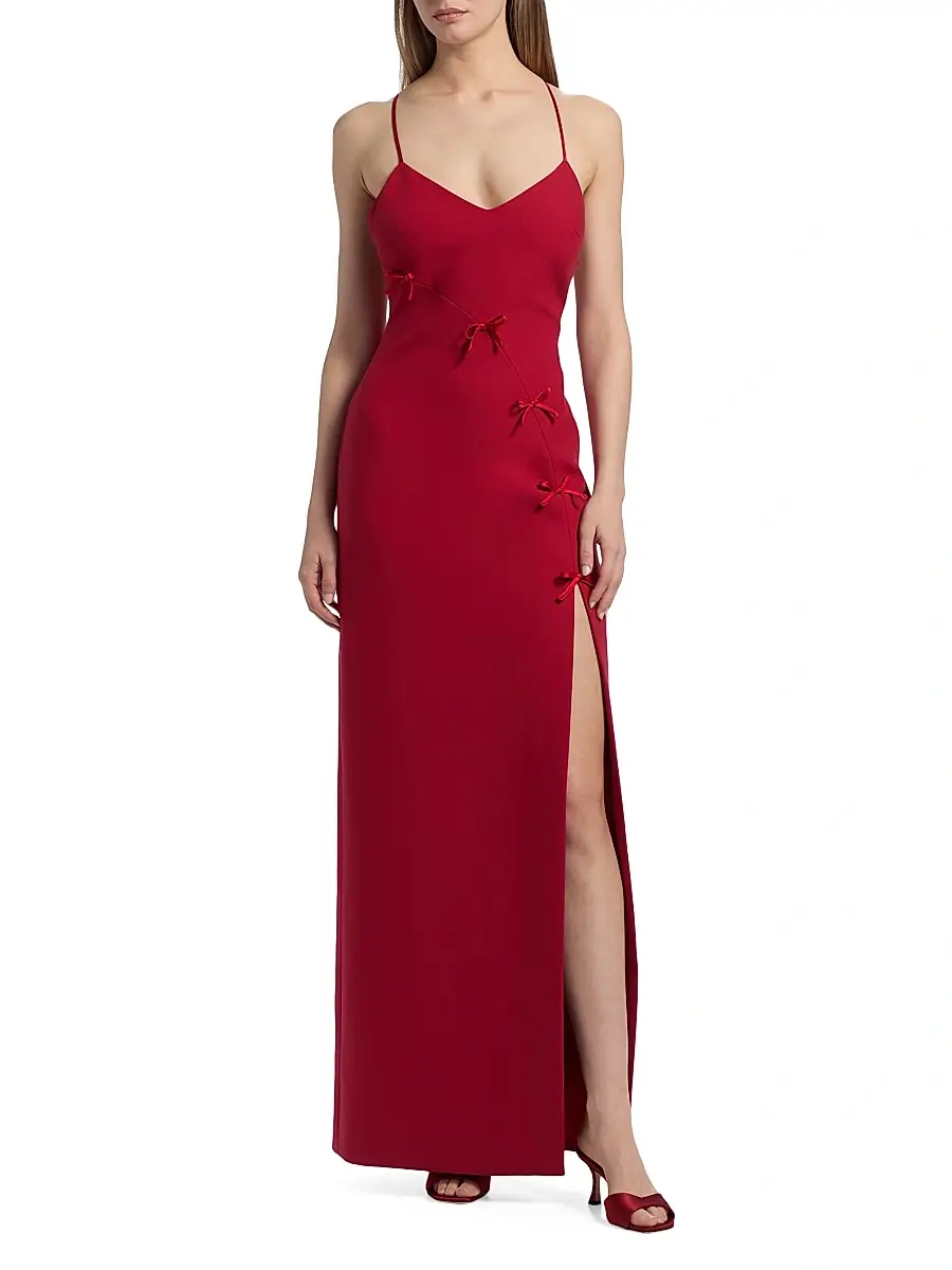 Cinq à Sept Women's Elea Bow Slit Gown | Thumbnail 3 Cinq à Sept Women's Elea Bow Slit Gown | Thumbnail 3