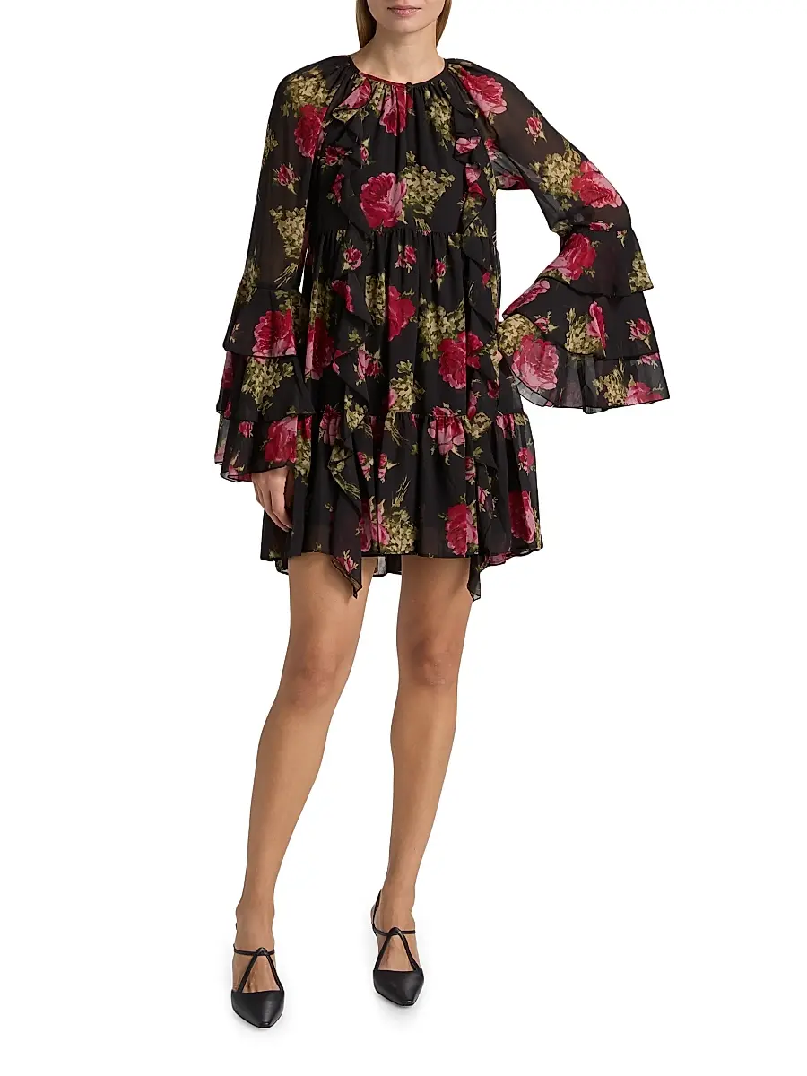 Cinq à Sept Women's Emelia Baroque Roses Minidress | Thumbnail 2