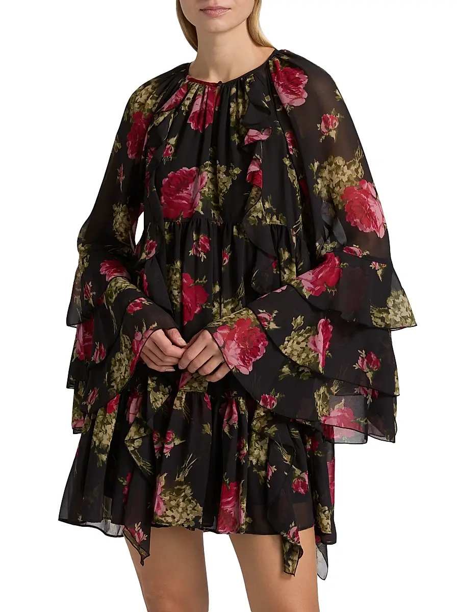 Cinq à Sept Women's Emelia Baroque Roses Minidress | Thumbnail 3