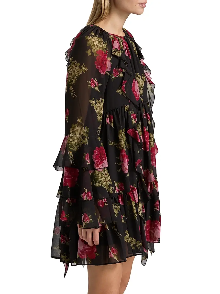 Cinq à Sept Women's Emelia Baroque Roses Minidress | Thumbnail 4