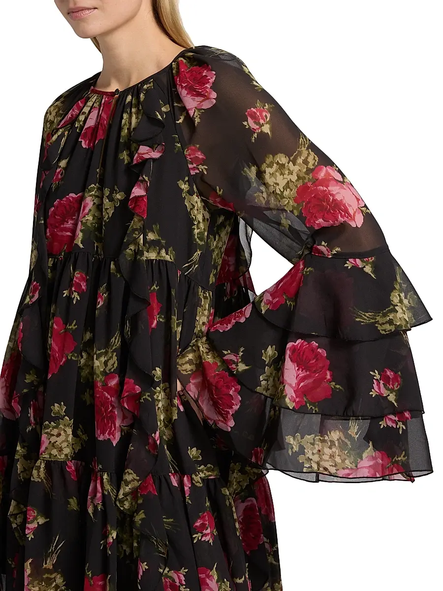 Cinq à Sept Women's Emelia Baroque Roses Minidress | Thumbnail 6