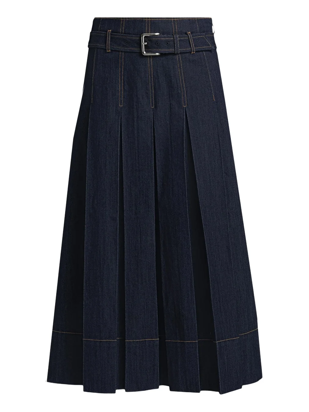 Women's Rylee Pleated Denim Belted Maxi-Skirt Women's Rylee Pleated Denim Belted Maxi-Skirt