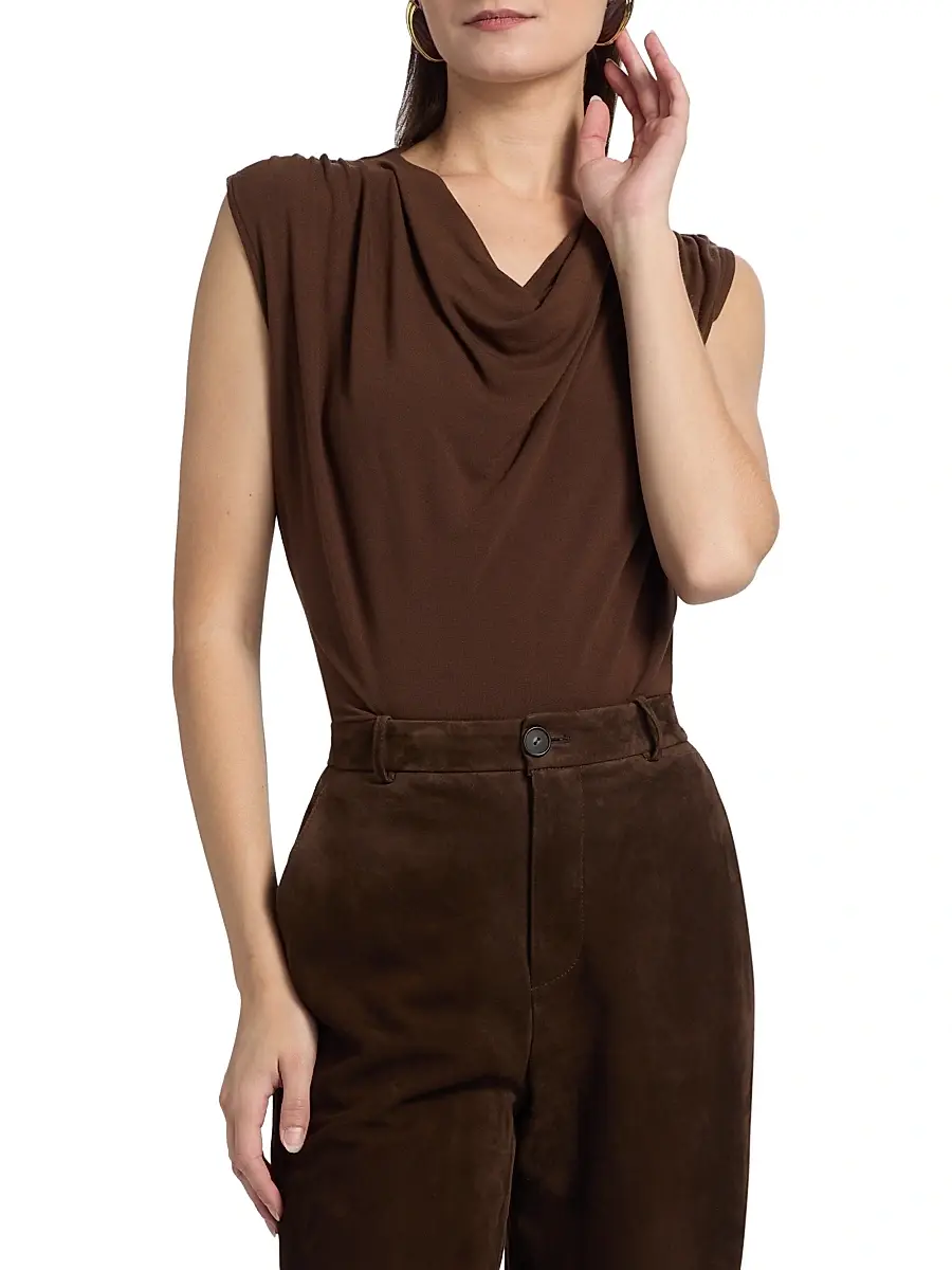 Vince Women's Draped Cowlneck Sleeveless Top | Thumbnail 3 Vince Women's Draped Cowlneck Sleeveless Top | Thumbnail 3