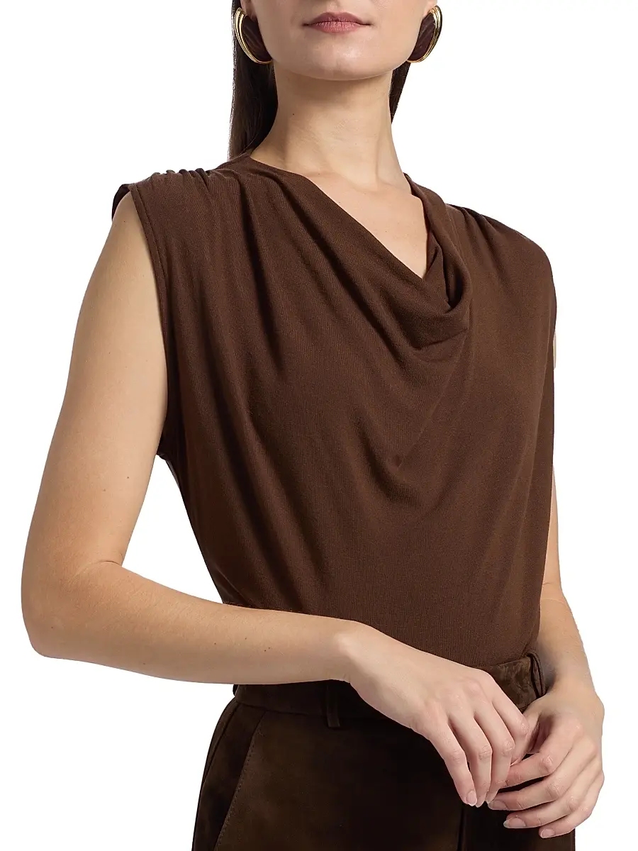 Vince Women's Draped Cowlneck Sleeveless Top | Thumbnail 6 Vince Women's Draped Cowlneck Sleeveless Top | Thumbnail 6