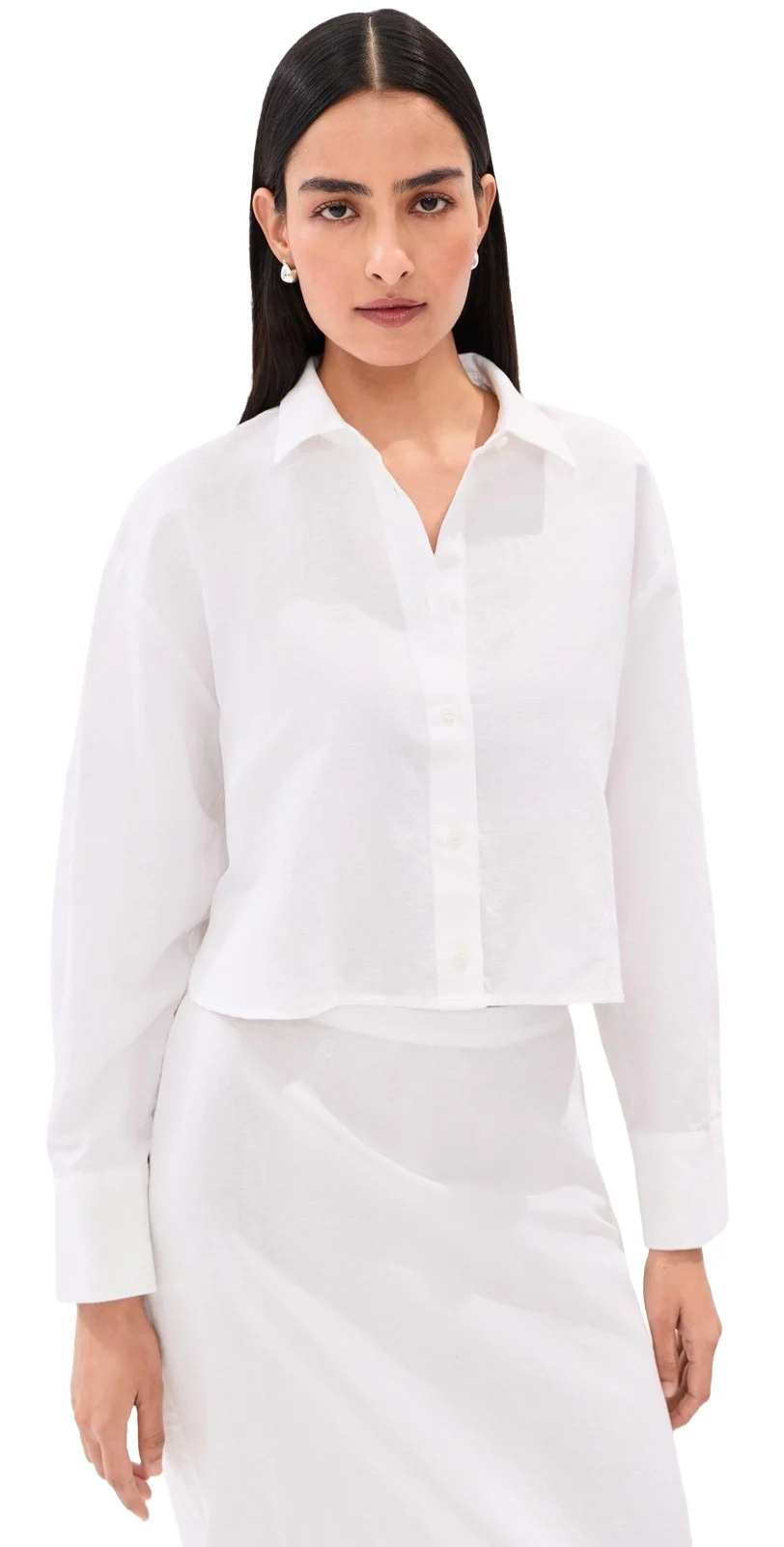 Felicity Boxy Cropped Linen Button Down Felicity Boxy Cropped Linen Button Down