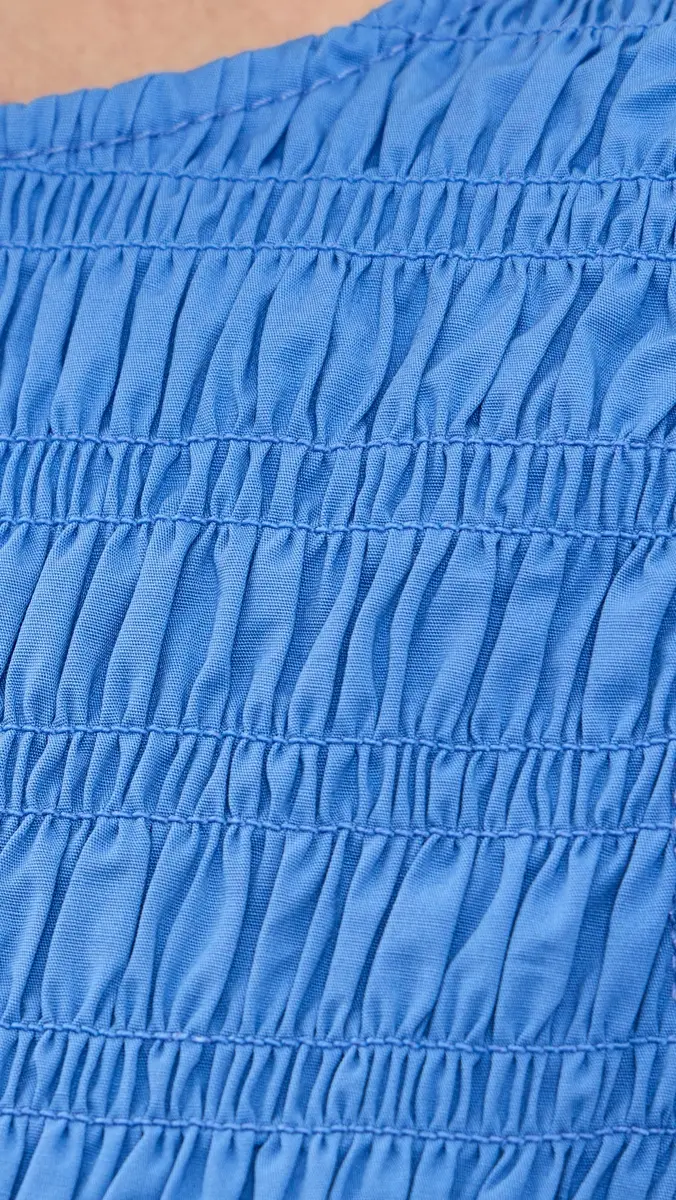 Ganni Smocked Cotton Top | Thumbnail 6 Ganni Smocked Cotton Top | Thumbnail 6