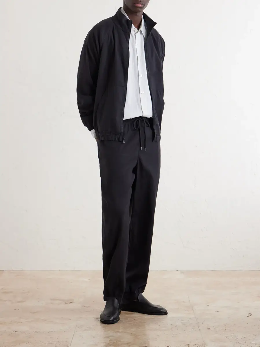 James Perse Straight-Leg Linen-Blend Canvas Drawstring Trousers | Thumbnail 2 James Perse Straight-Leg Linen-Blend Canvas Drawstring Trousers | Thumbnail 2