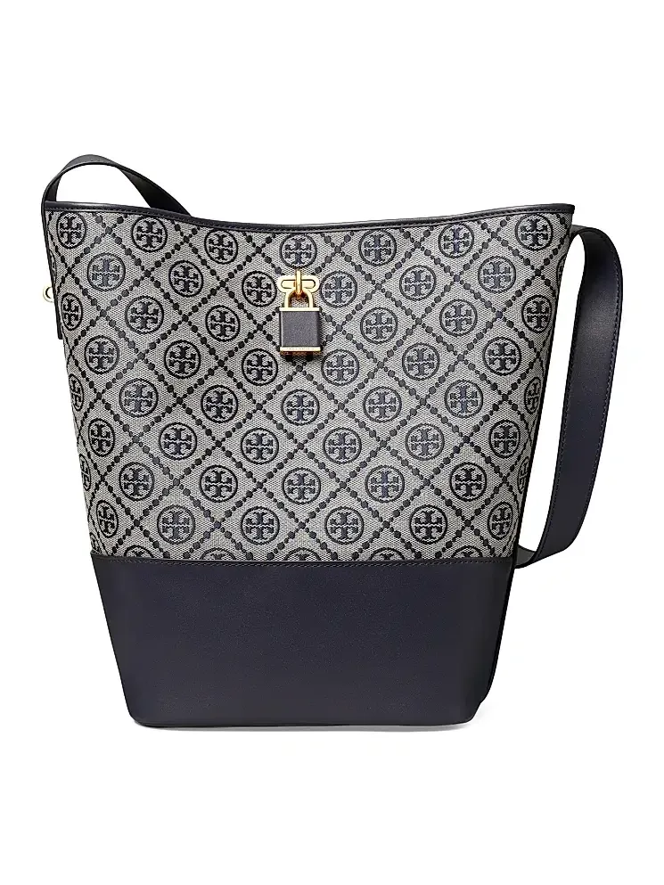 Women's Lock T Monogram Slim Bucket Bag Women's Lock T Monogram Slim Bucket Bag