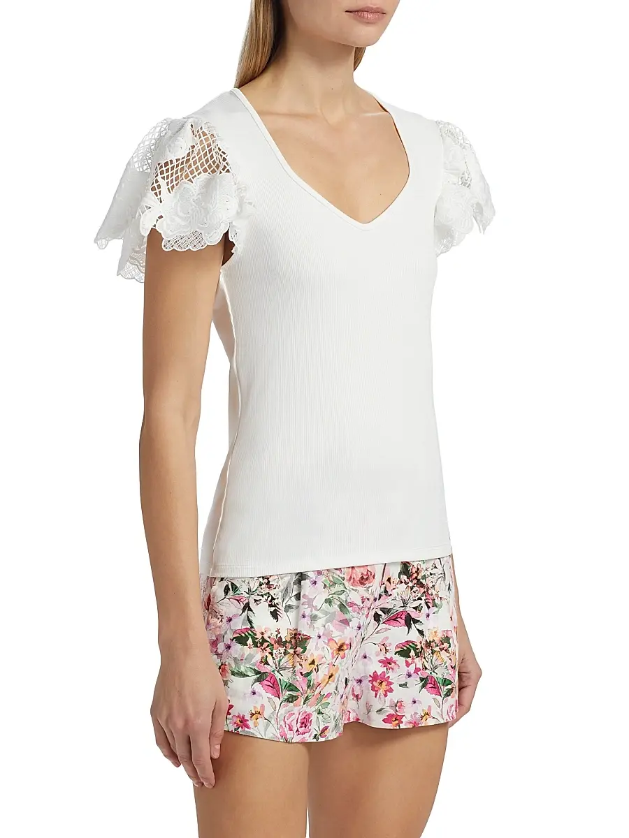 Generation Love Women's Kika Jersey Lace Sweetheart T-Shirt | Thumbnail 4 Generation Love Women's Kika Jersey Lace Sweetheart T-Shirt | Thumbnail 4