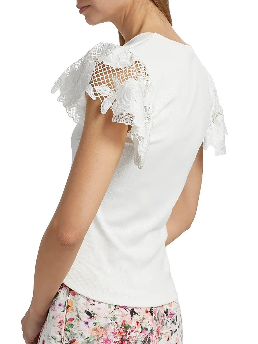 Generation Love Women's Kika Jersey Lace Sweetheart T-Shirt | Thumbnail 6 Generation Love Women's Kika Jersey Lace Sweetheart T-Shirt | Thumbnail 6