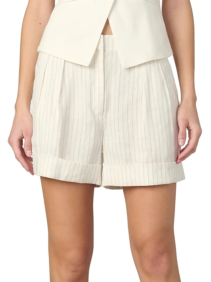 Joe's Jeans Women's The Brody Tailored Pinstripe Linen-Blend Shorts | Thumbnail 3