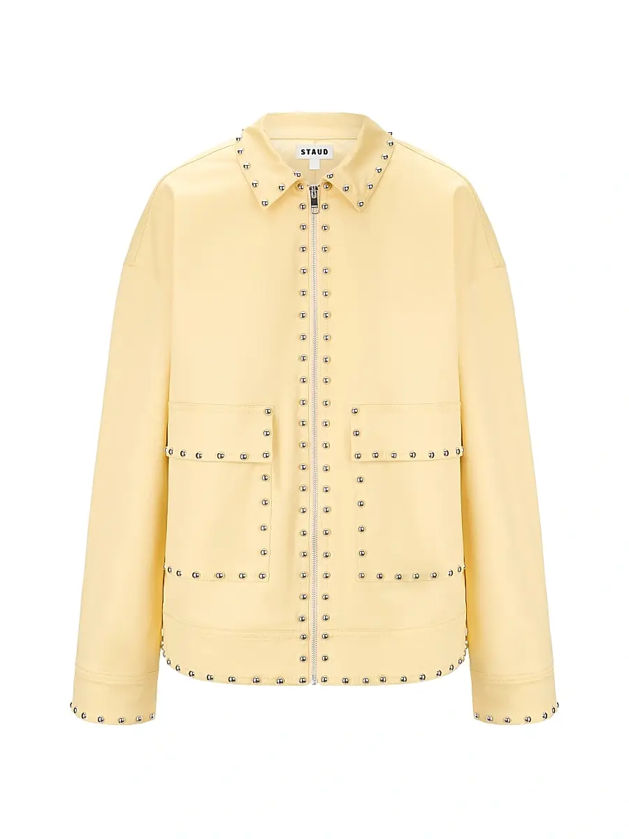 Staud Women's Clarke Studded Jacket - Butter Studs - Size XL | Image 1 Staud Women's Clarke Studded Jacket - Butter Studs - Size XL | Image 1