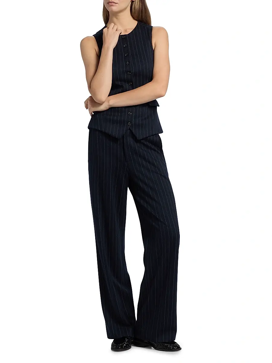 rag & bone Women's Irina Plaid Ponte Collarless Vest | Thumbnail 2 rag & bone Women's Irina Plaid Ponte Collarless Vest | Thumbnail 2