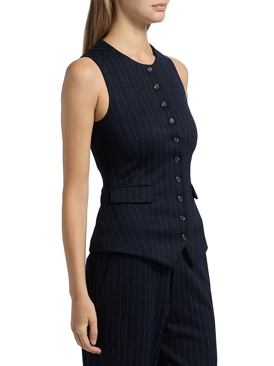 rag & bone Women's Irina Plaid Ponte Collarless Vest | Thumbnail 4 rag & bone Women's Irina Plaid Ponte Collarless Vest | Thumbnail 4