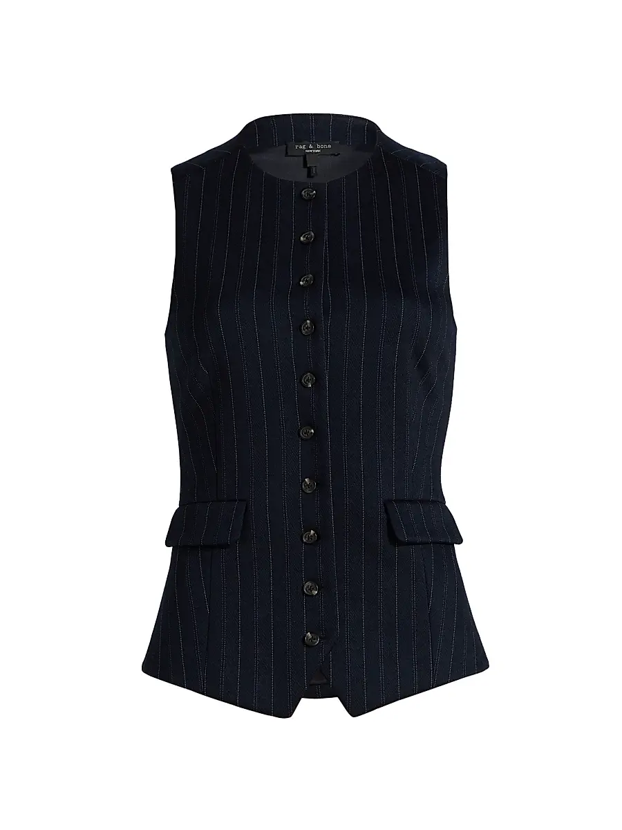 Women's Irina Plaid Ponte Collarless Vest Women's Irina Plaid Ponte Collarless Vest