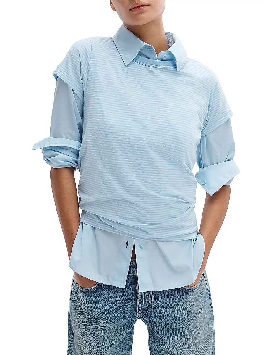 rag & bone Women's The Slub Striped Cotton T-Shirt | Thumbnail 3 rag & bone Women's The Slub Striped Cotton T-Shirt | Thumbnail 3