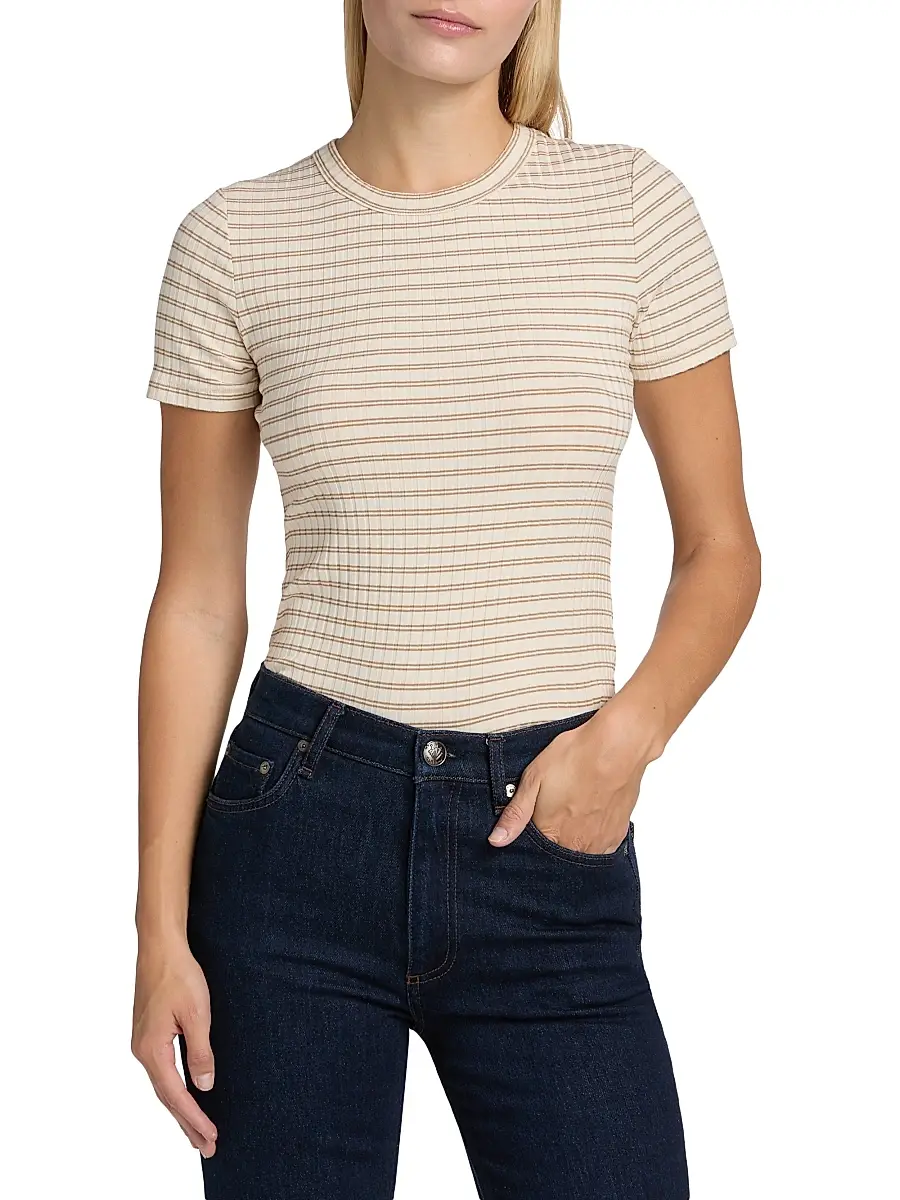 rag & bone Women's Luca Striped Baby T-Shirt | Thumbnail 3 rag & bone Women's Luca Striped Baby T-Shirt | Thumbnail 3