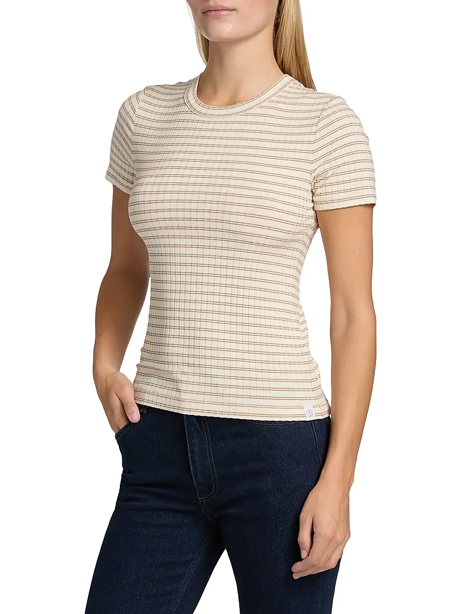 rag & bone Women's Luca Striped Baby T-Shirt | Thumbnail 4 rag & bone Women's Luca Striped Baby T-Shirt | Thumbnail 4