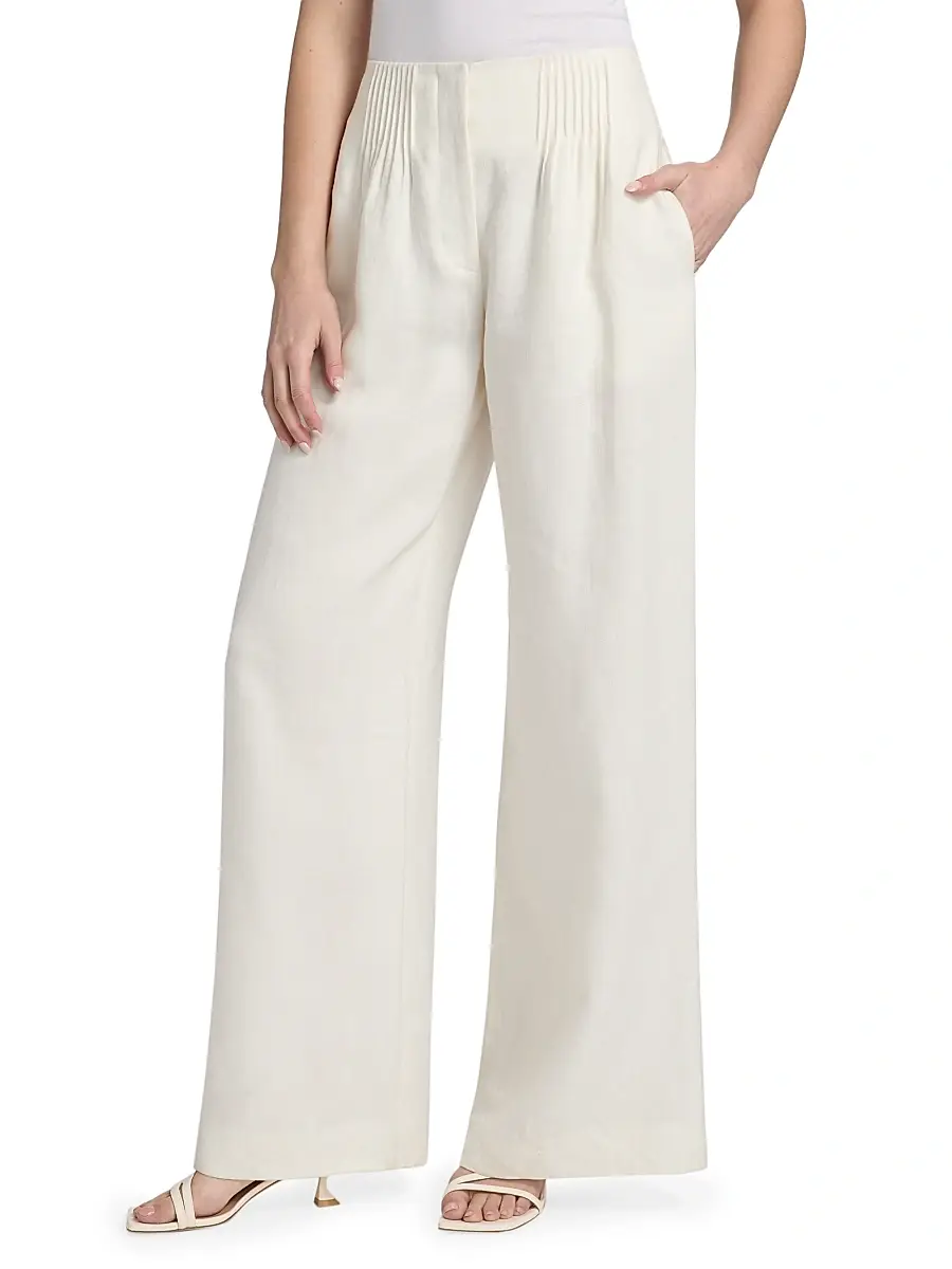 TWP Women's Mini-Pleat Linen Trousers | Thumbnail 3 TWP Women's Mini-Pleat Linen Trousers | Thumbnail 3