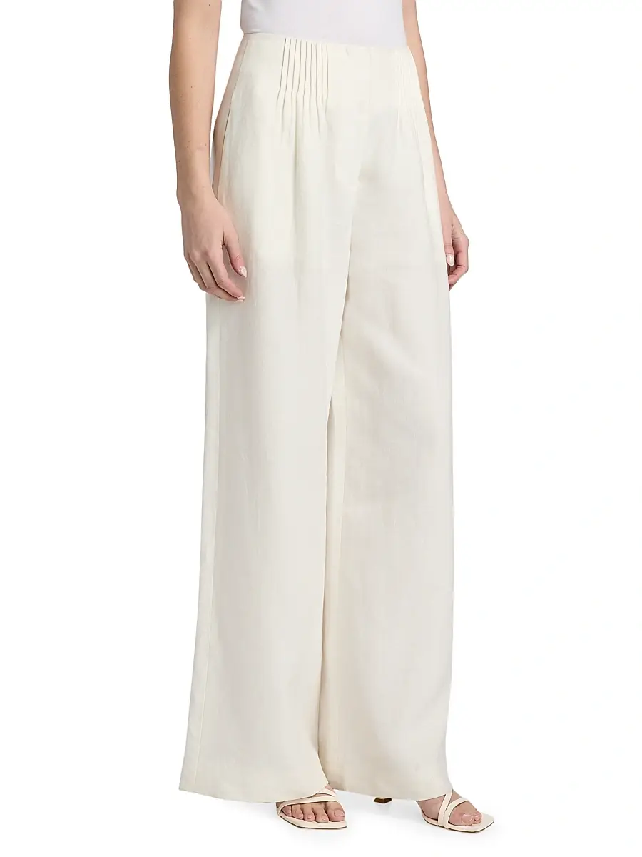 TWP Women's Mini-Pleat Linen Trousers | Thumbnail 4 TWP Women's Mini-Pleat Linen Trousers | Thumbnail 4