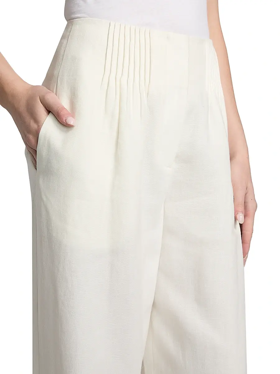 TWP Women's Mini-Pleat Linen Trousers | Thumbnail 6 TWP Women's Mini-Pleat Linen Trousers | Thumbnail 6