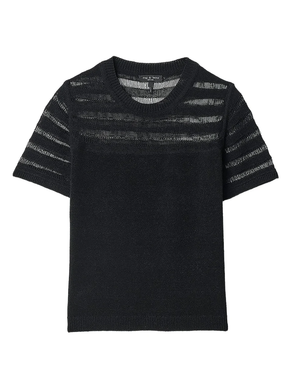 rag & bone Women's Britt Pointelle Short-Sleeve Knit Top
