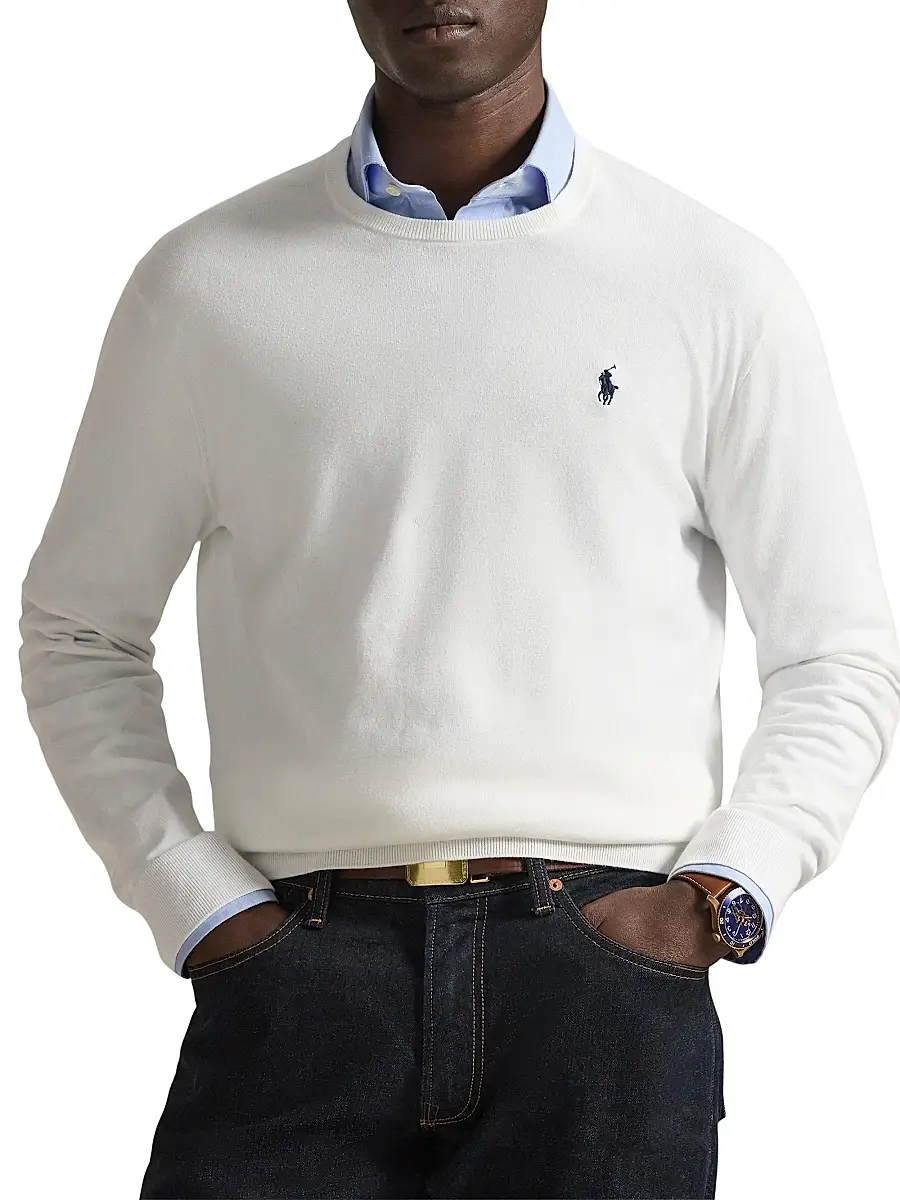 Polo Ralph Lauren Men's Embroidered Logo Cotton Crewneck Sweater | Thumbnail 3 Polo Ralph Lauren Men's Embroidered Logo Cotton Crewneck Sweater | Thumbnail 3