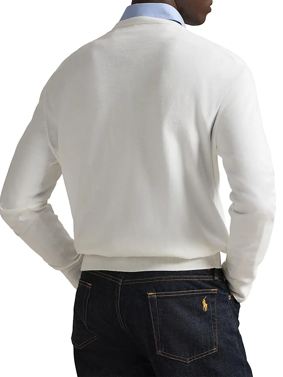 Polo Ralph Lauren Men's Embroidered Logo Cotton Crewneck Sweater | Thumbnail 4 Polo Ralph Lauren Men's Embroidered Logo Cotton Crewneck Sweater | Thumbnail 4
