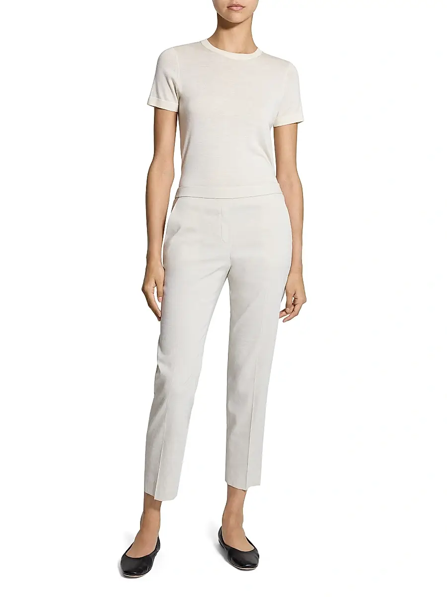 Theory Women's Treeca Linen Pull-On Crop Pants | Thumbnail 2 Theory Women's Treeca Linen Pull-On Crop Pants | Thumbnail 2