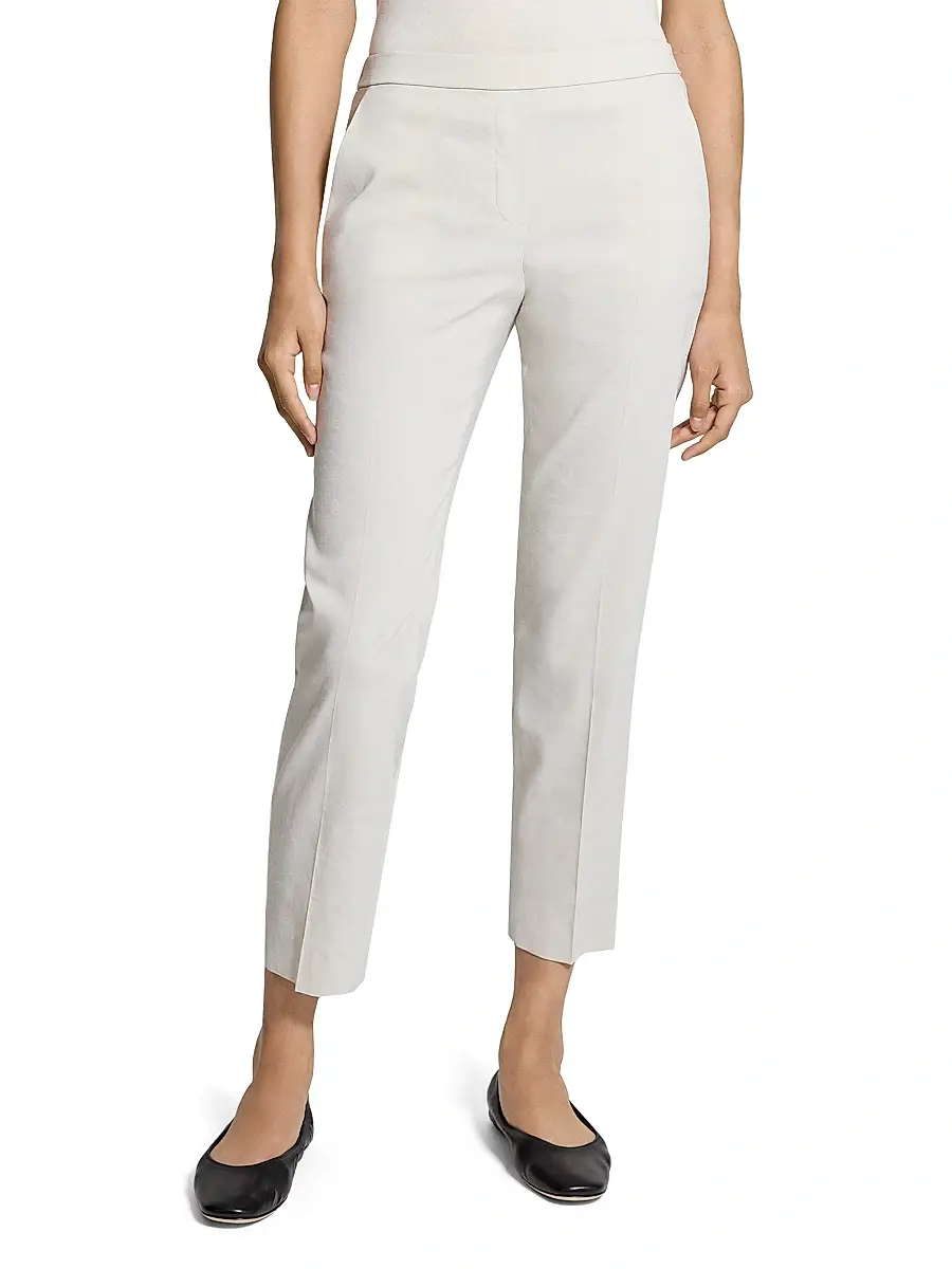 Theory Women's Treeca Linen Pull-On Crop Pants | Thumbnail 3 Theory Women's Treeca Linen Pull-On Crop Pants | Thumbnail 3