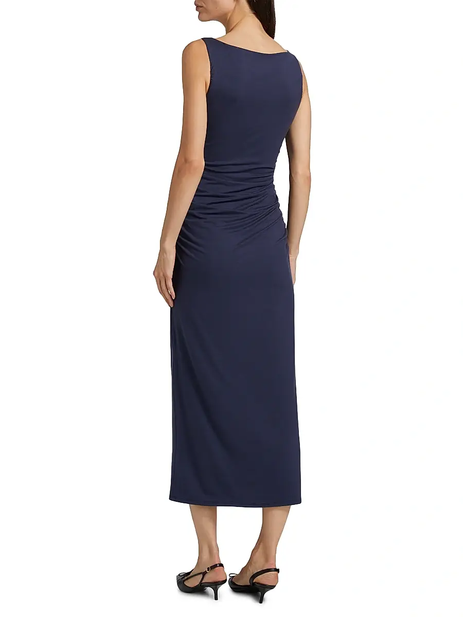 Reformation Women's Benson Ruched Stretch Jersey Midi-Dress | Thumbnail 5 Reformation Women's Benson Ruched Stretch Jersey Midi-Dress | Thumbnail 5