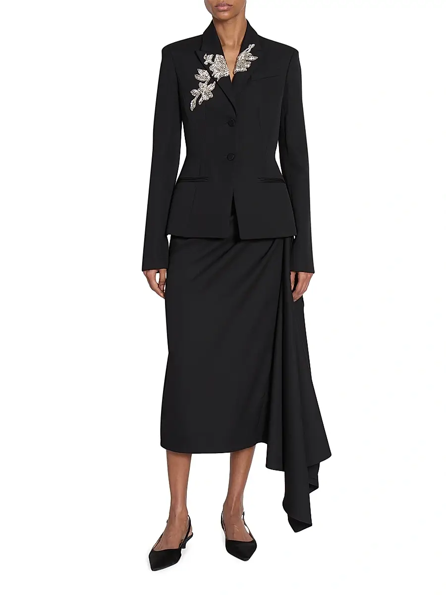 Erdem Women's Draped Midi Pencil Skirt | Thumbnail 2 Erdem Women's Draped Midi Pencil Skirt | Thumbnail 2