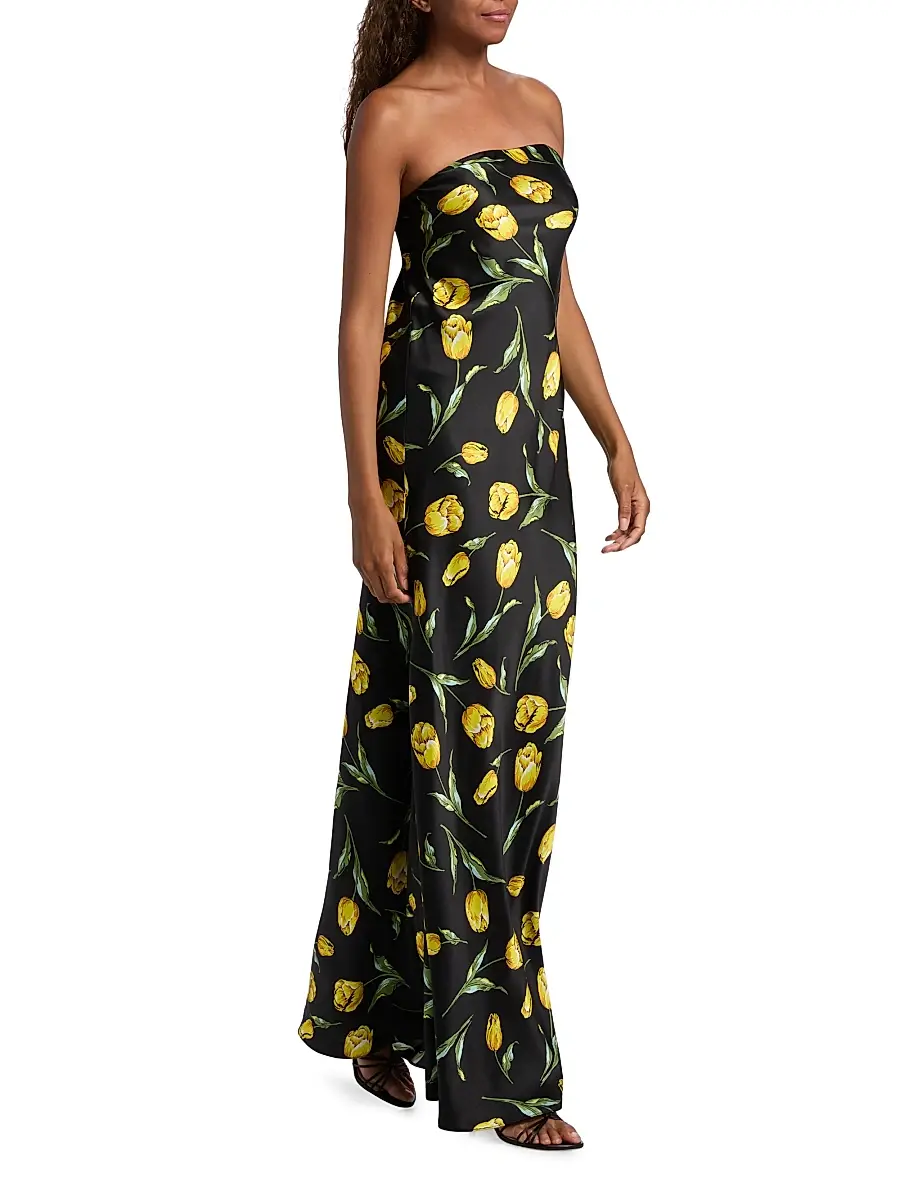 Rodarte Women's Tulip Silk Satin Strapless Gown | Thumbnail 2 Rodarte Women's Tulip Silk Satin Strapless Gown | Thumbnail 2