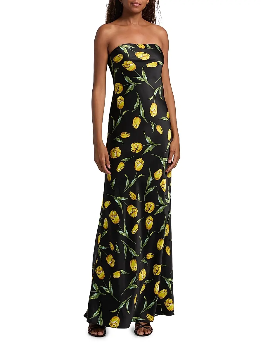 Rodarte Women's Tulip Silk Satin Strapless Gown | Thumbnail 3 Rodarte Women's Tulip Silk Satin Strapless Gown | Thumbnail 3