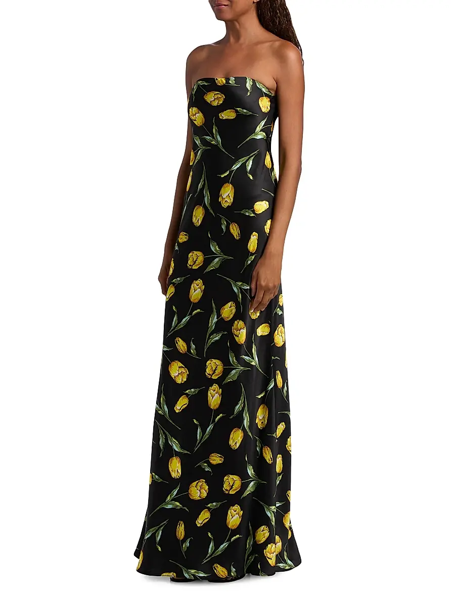 Rodarte Women's Tulip Silk Satin Strapless Gown | Thumbnail 4 Rodarte Women's Tulip Silk Satin Strapless Gown | Thumbnail 4