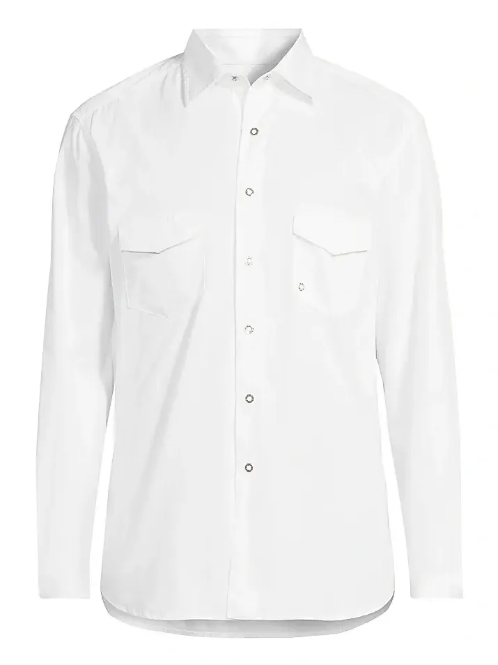 Men's Cotton Chambray Snap-Front Shirt