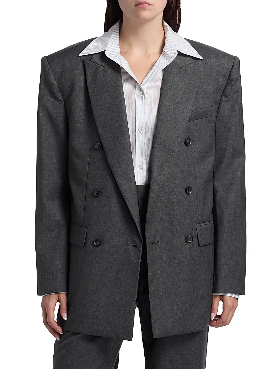Ronny Kobo Women's 1988 Double-Breasted Wool-Blend Blazer | Thumbnail 3 Ronny Kobo Women's 1988 Double-Breasted Wool-Blend Blazer | Thumbnail 3