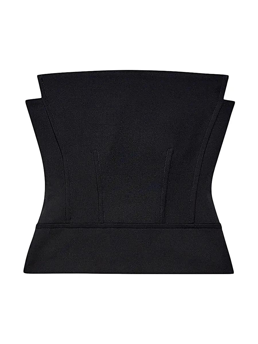 Another Tomorrow Women's Architectural Wool Bustier - Black | Image 1 Another Tomorrow Women's Architectural Wool Bustier - Black | Image 1