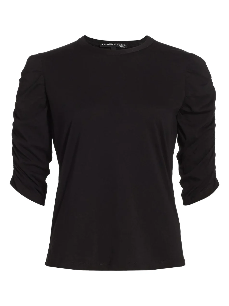 Veronica Beard Women's Waldorf Ruched-Sleeve T-Shirt