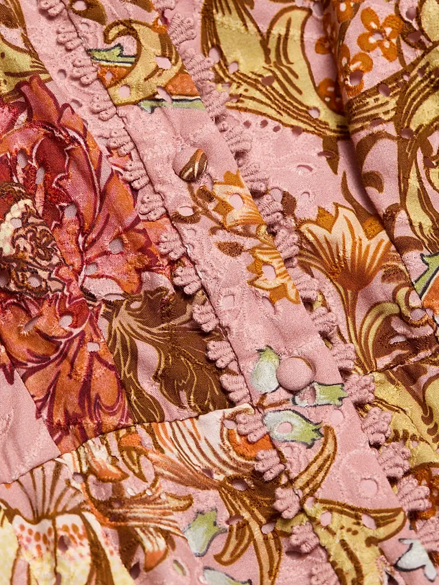 Hemant & Nandita Women's Sula Floral Cotton Tie-Waist Maxi Shirtdress | Thumbnail 7