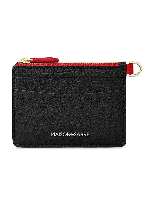 Women's Leather Zipped Card Pouch