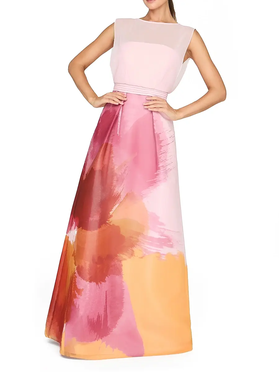 Kay Unger Women's Tess Floral Chiffon Gown | Thumbnail 2 Kay Unger Women's Tess Floral Chiffon Gown | Thumbnail 2
