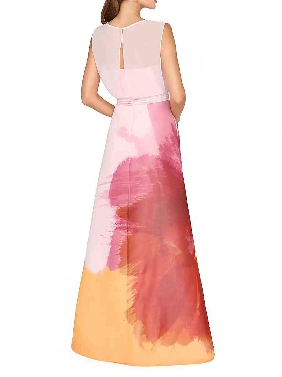 Kay Unger Women's Tess Floral Chiffon Gown | Thumbnail 4 Kay Unger Women's Tess Floral Chiffon Gown | Thumbnail 4