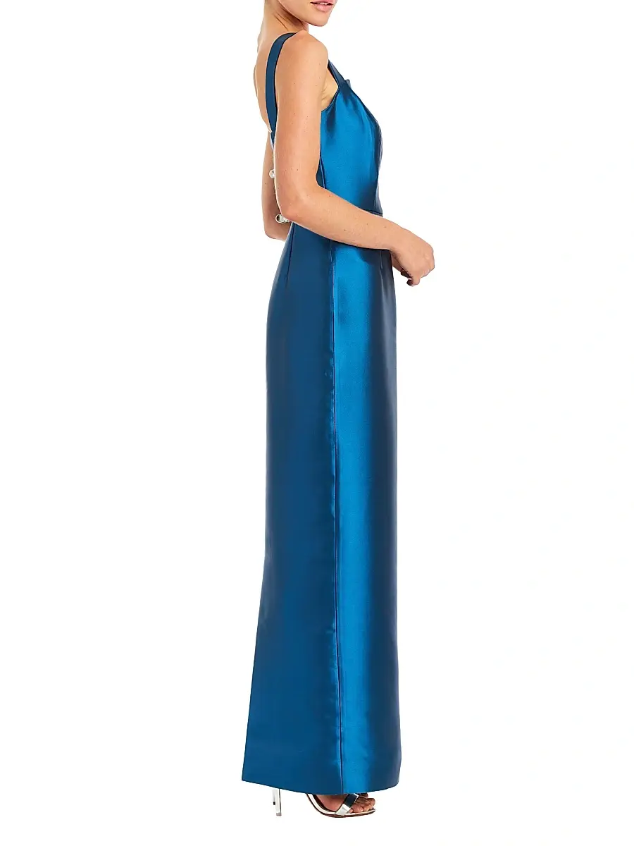 Mestiza New York Women's Eve Embellished Satin Caplet Column Gown | Thumbnail 3 Mestiza New York Women's Eve Embellished Satin Caplet Column Gown | Thumbnail 3
