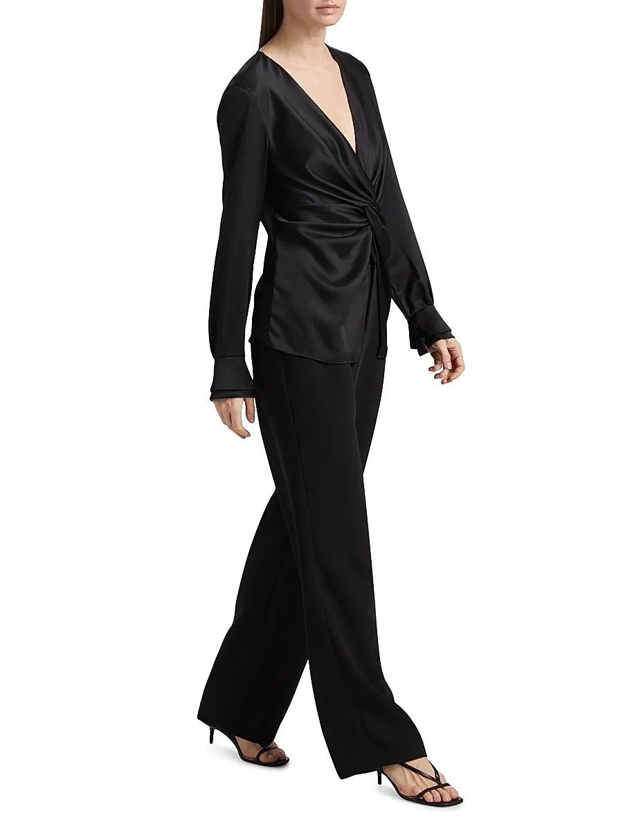 Toccin Women's Lauren Twist V-Neck Blouse | Thumbnail 2 Toccin Women's Lauren Twist V-Neck Blouse | Thumbnail 2
