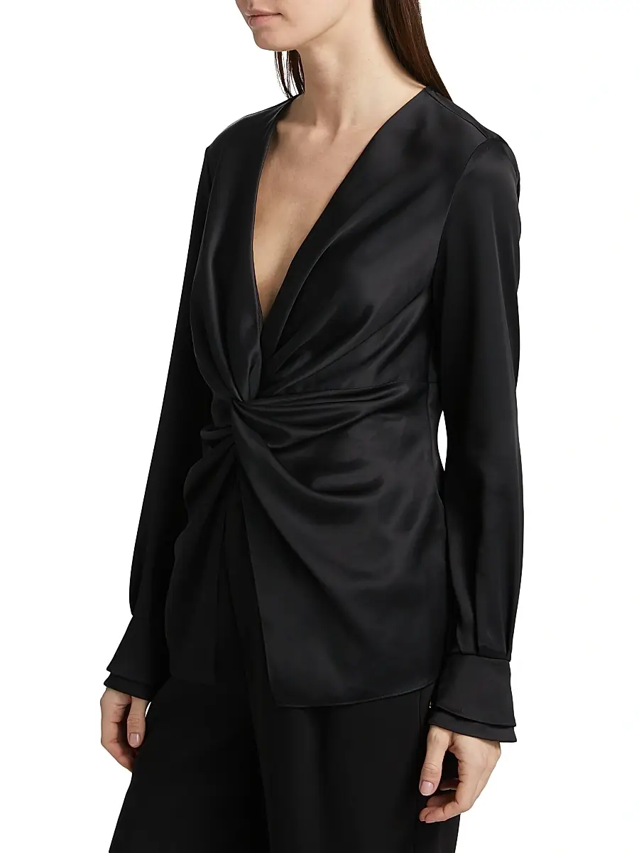 Toccin Women's Lauren Twist V-Neck Blouse | Thumbnail 4 Toccin Women's Lauren Twist V-Neck Blouse | Thumbnail 4