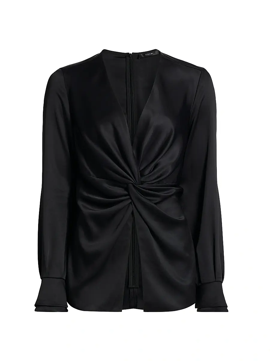 Toccin Women's Lauren Twist V-Neck Blouse