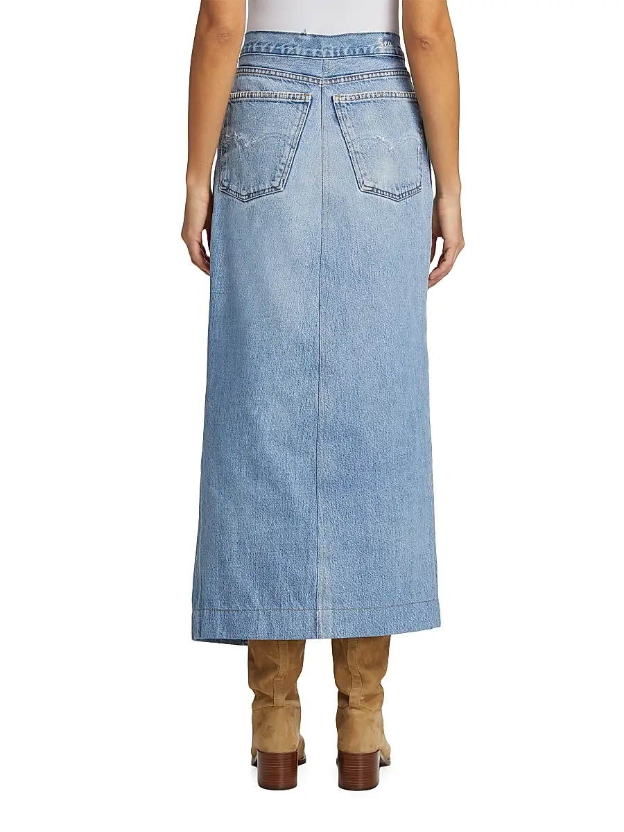 Sea Women's Marion Mended Denim Midi-Skirt | Thumbnail 5 Sea Women's Marion Mended Denim Midi-Skirt | Thumbnail 5