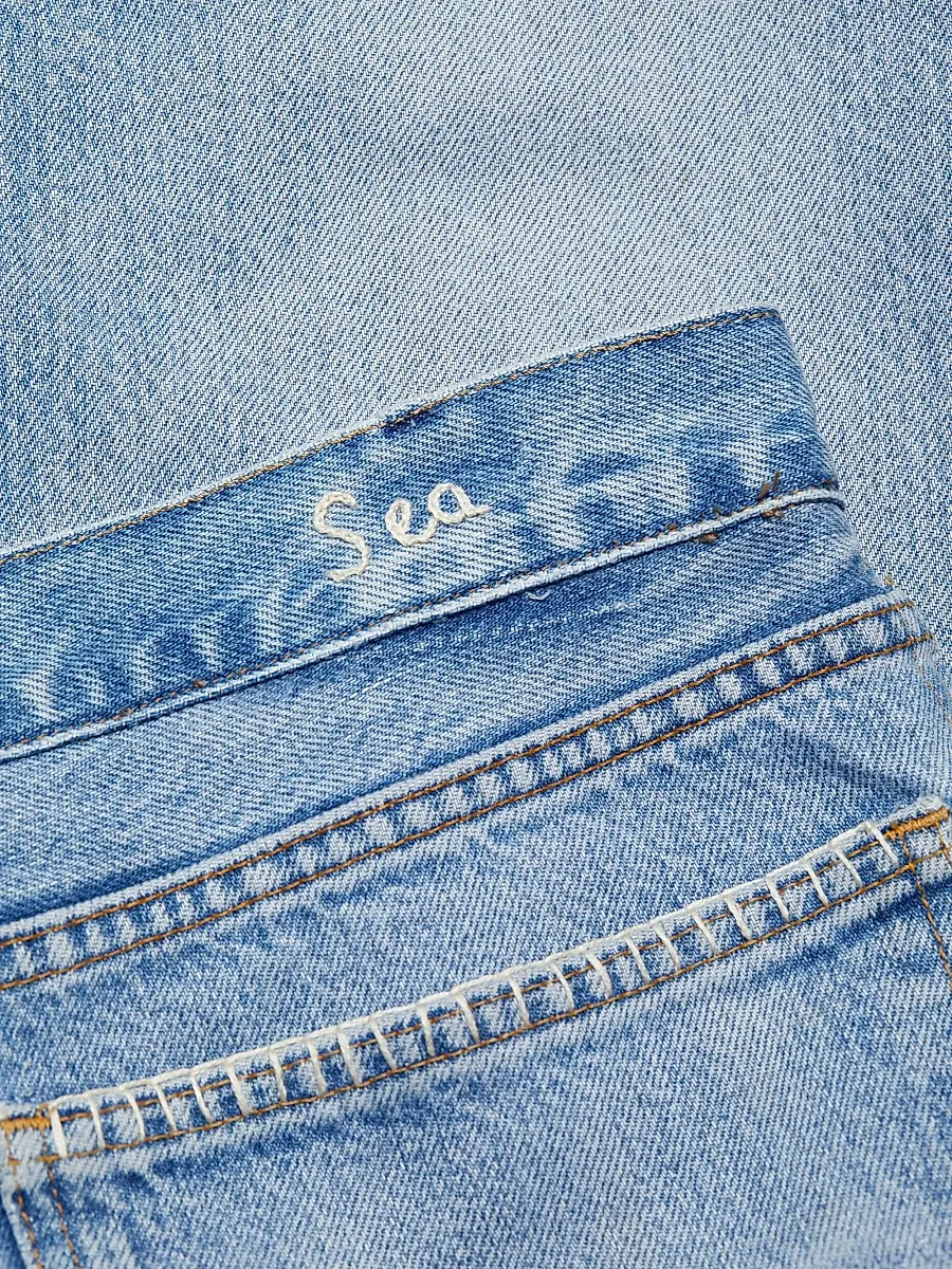 Sea Women's Marion Mended Denim Midi-Skirt | Thumbnail 7 Sea Women's Marion Mended Denim Midi-Skirt | Thumbnail 7